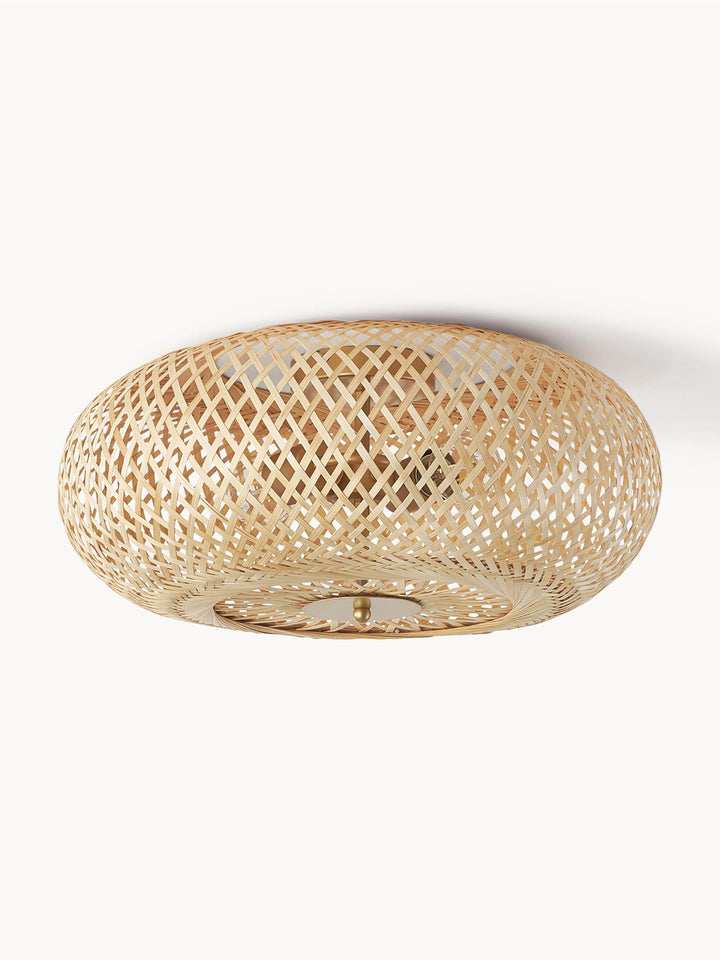 Bamboo Ceiling Light for Kitchen | Rattan Flush Mount Lamp - Marlow