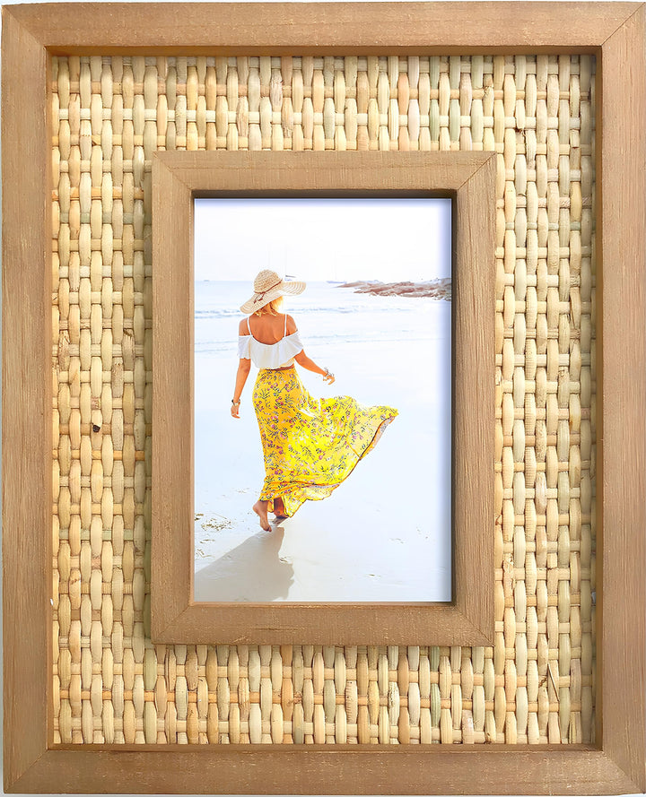Rattan Photo Frame 4x6 Inch for Home - Thanet
