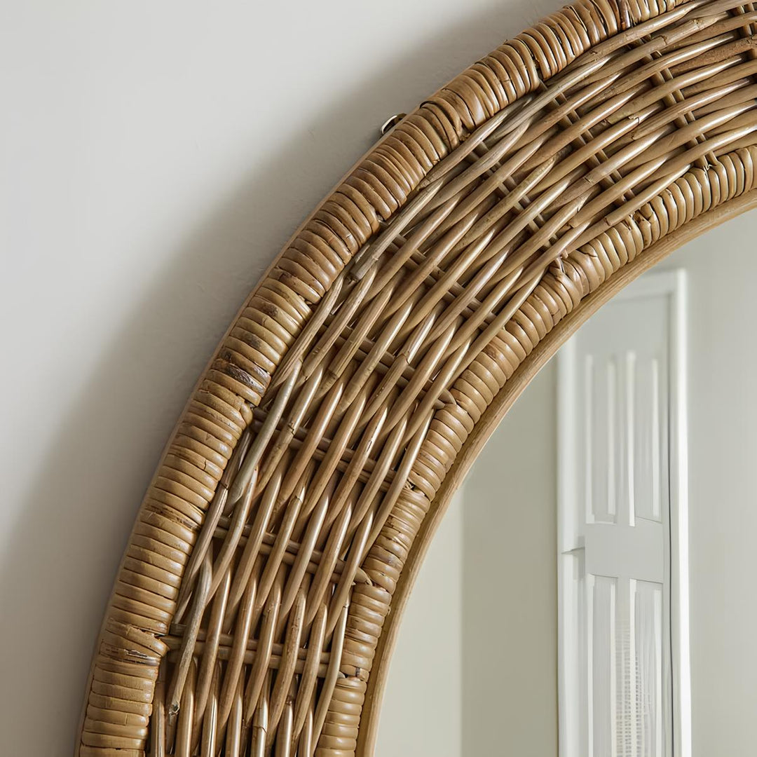 Bamboo Wall Mirror for living room | Cane Wall Mirror | Rattan Mirror - Ishita - Luxury Rattan Handicrafts  Uncategorized (Image 3)