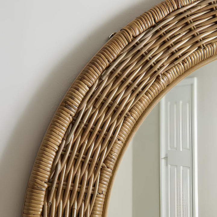 Bamboo Wall Mirror for living room | Cane Wall Mirror | Rattan Mirror - Ishita - Luxury Rattan Handicrafts  Uncategorized (Image 3)