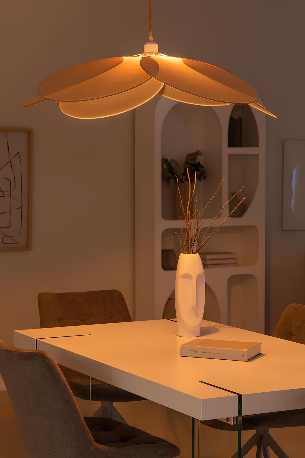 Japandi Hanging Light for Drawing Room - Kashvi by Luxury Rattan Handicrafts 