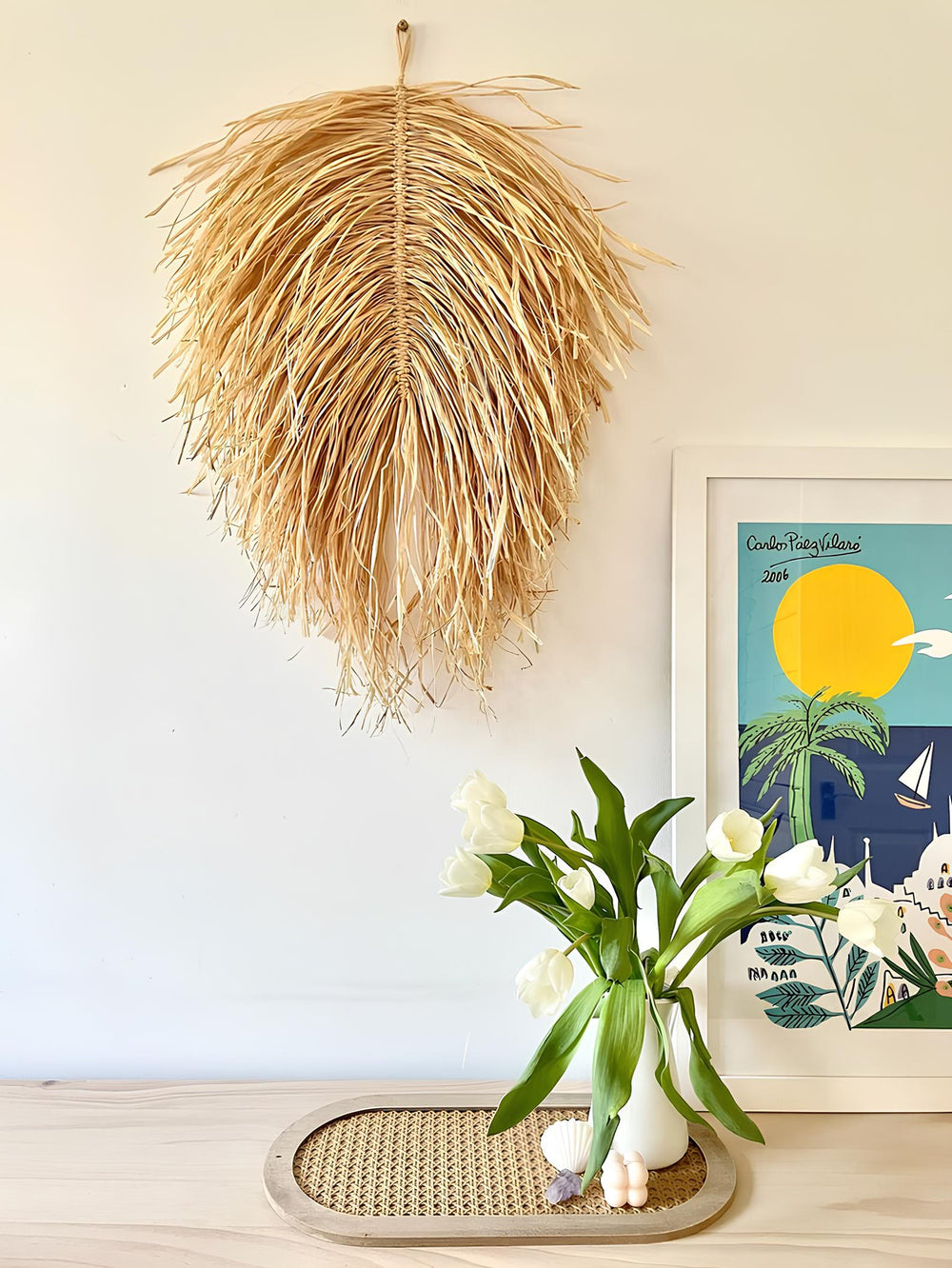 Wicker Wall Basket | Rattan Wall Decor | Bamboo Basket Decor - Ananya - Luxury Rattan Handicrafts 