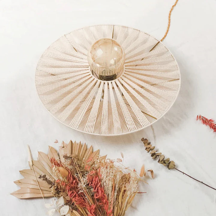 Raffia Wall Lamp for Living Room | Boho Wall Sconce - Norwood