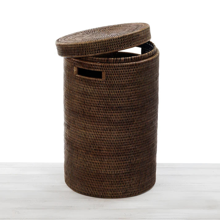 Rattan Laundry Basket with Lid for Bathroom - Alex