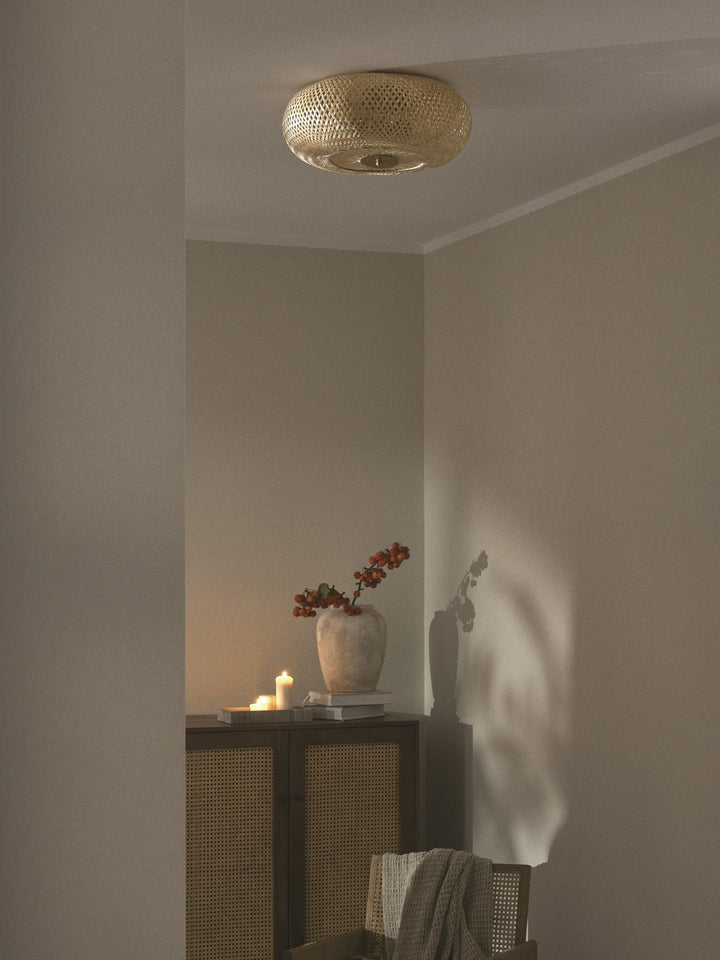 Bamboo Ceiling Light for Kitchen | Rattan Flush Mount Lamp - Marlow
