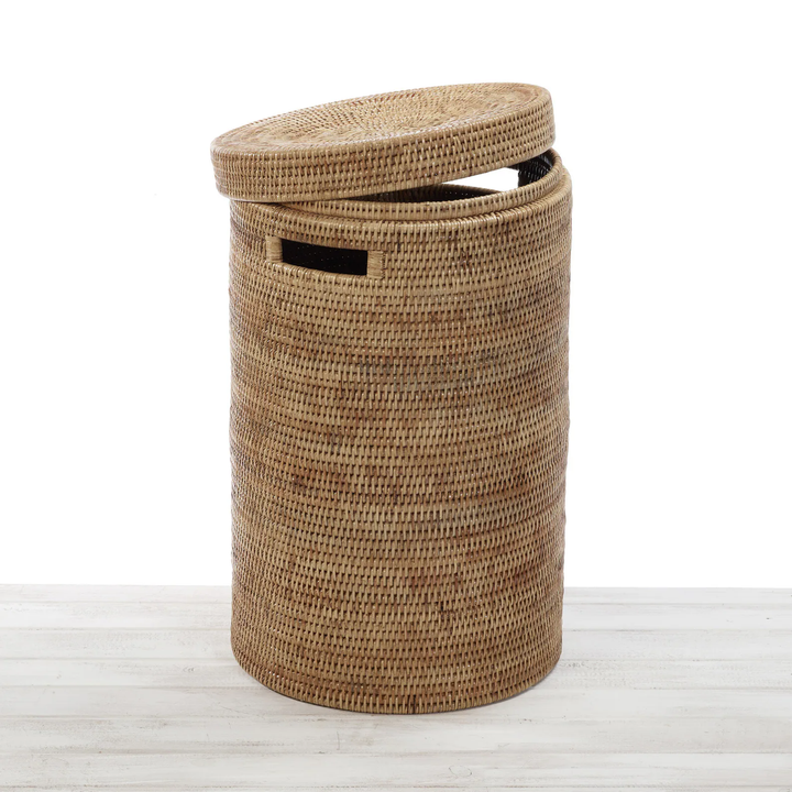 Rattan Laundry Basket with Lid for Bathroom - Alex