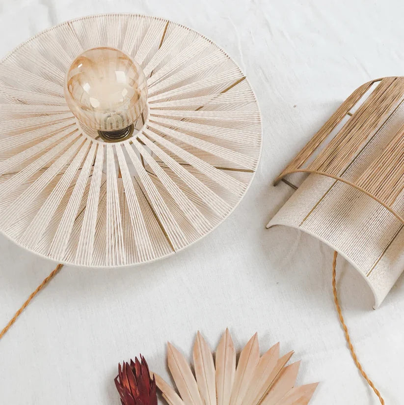 Raffia Wall Lamp for Living Room | Boho Wall Sconce - Norwood