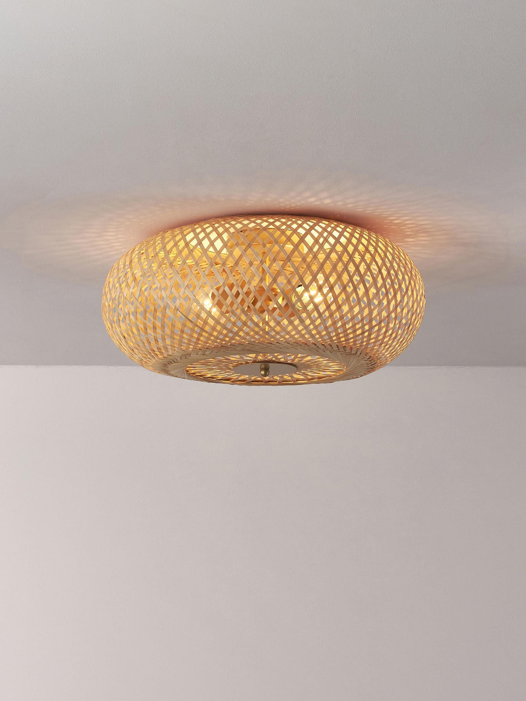 Bamboo Ceiling Light for Kitchen | Rattan Flush Mount Lamp - Marlow