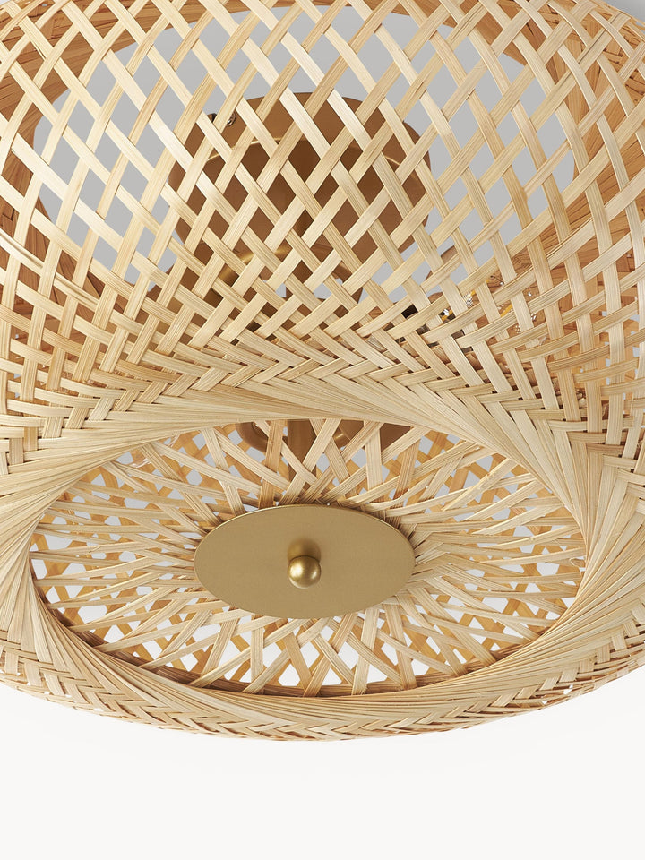 Bamboo Ceiling Light for Kitchen | Rattan Flush Mount Lamp - Marlow