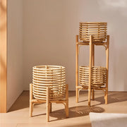 Rattan Planter with Stand | Bamboo Plant Pot in 5 Sizes - Pryorson