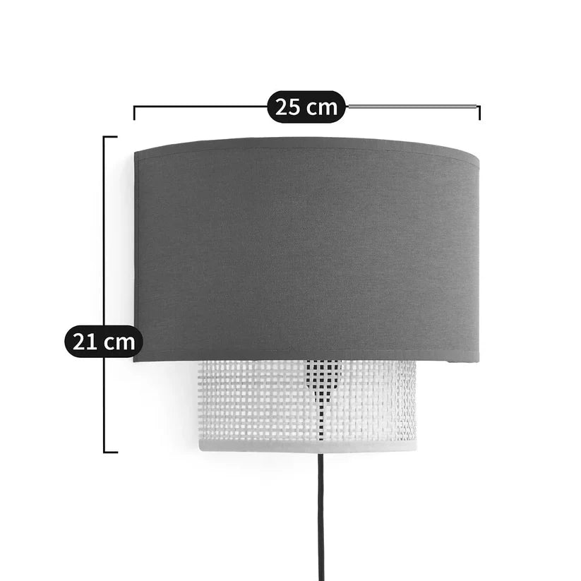 Cane Wall Lamp for Bathroom | Rattan Wall Light - Audrey