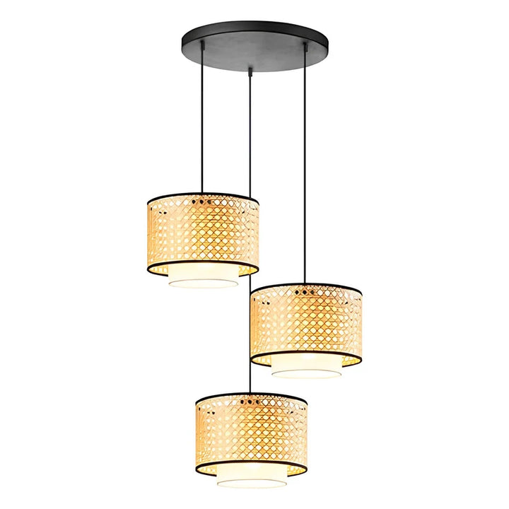 Wicker Hanging Light Set for Dining Room | Rattan Pendant Lamp - Erish