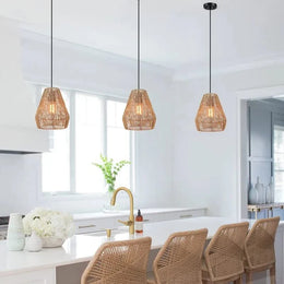 Seagrass Pendant Light for Dining Room | Woven Hanging Lamp - Alvina