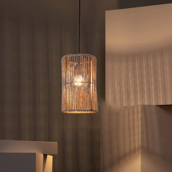 Seagrass Hanging Light for Living Room | Wicker Pendant Lamp - Anissa