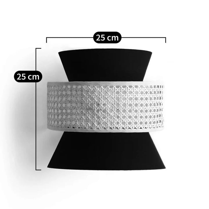 Cane Wall Lamp for Living Room | Rattan Wall Light - Aaliyah