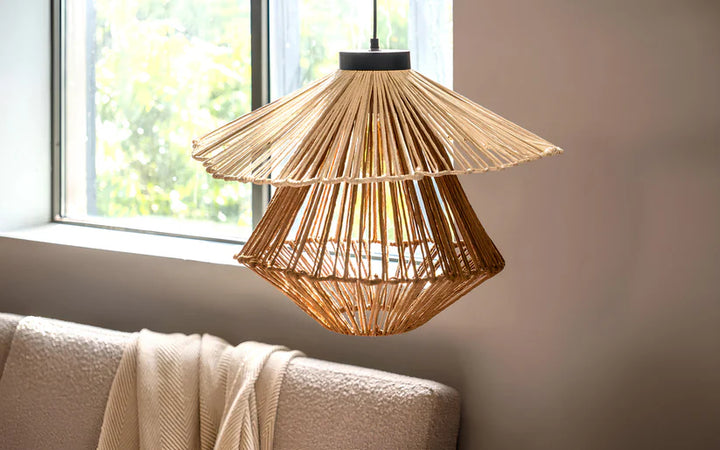 Bamboo Hanging Light for Bedroom | Rattan Pendant Lamp - Piers