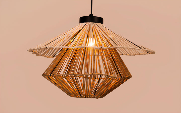 Bamboo Hanging Light for Bedroom | Rattan Pendant Lamp - Piers