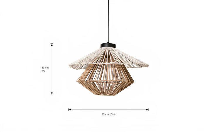 Bamboo Hanging Light for Bedroom | Rattan Pendant Lamp - Piers