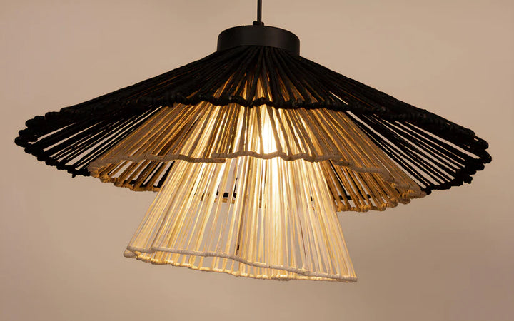 Bamboo Hanging Light for Living Room | Cane Pendant Lamp - Nash