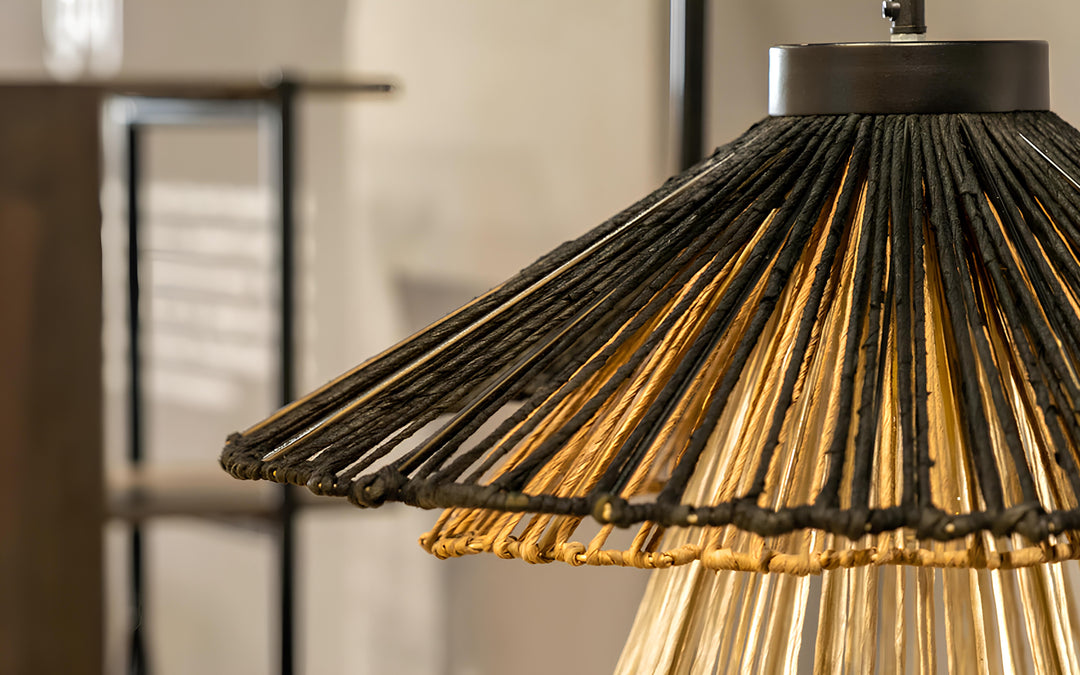 Bamboo Hanging Light for Living Room | Cane Pendant Lamp - Nash