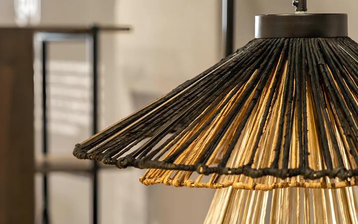 Bamboo Hanging Light for Living Room | Cane Pendant Lamp - Nash