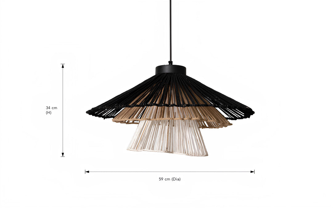 Bamboo Hanging Light for Living Room | Cane Pendant Lamp - Nash