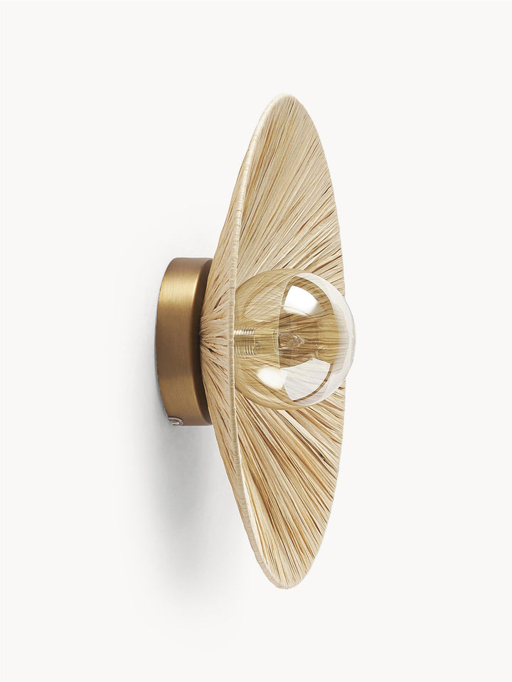 Raffia Wall Lamp for Living Room | Metal Wall Light - Orlan