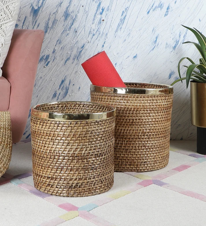Rattan Planter 8" Dia x 8" H for Indoor - Rebecca