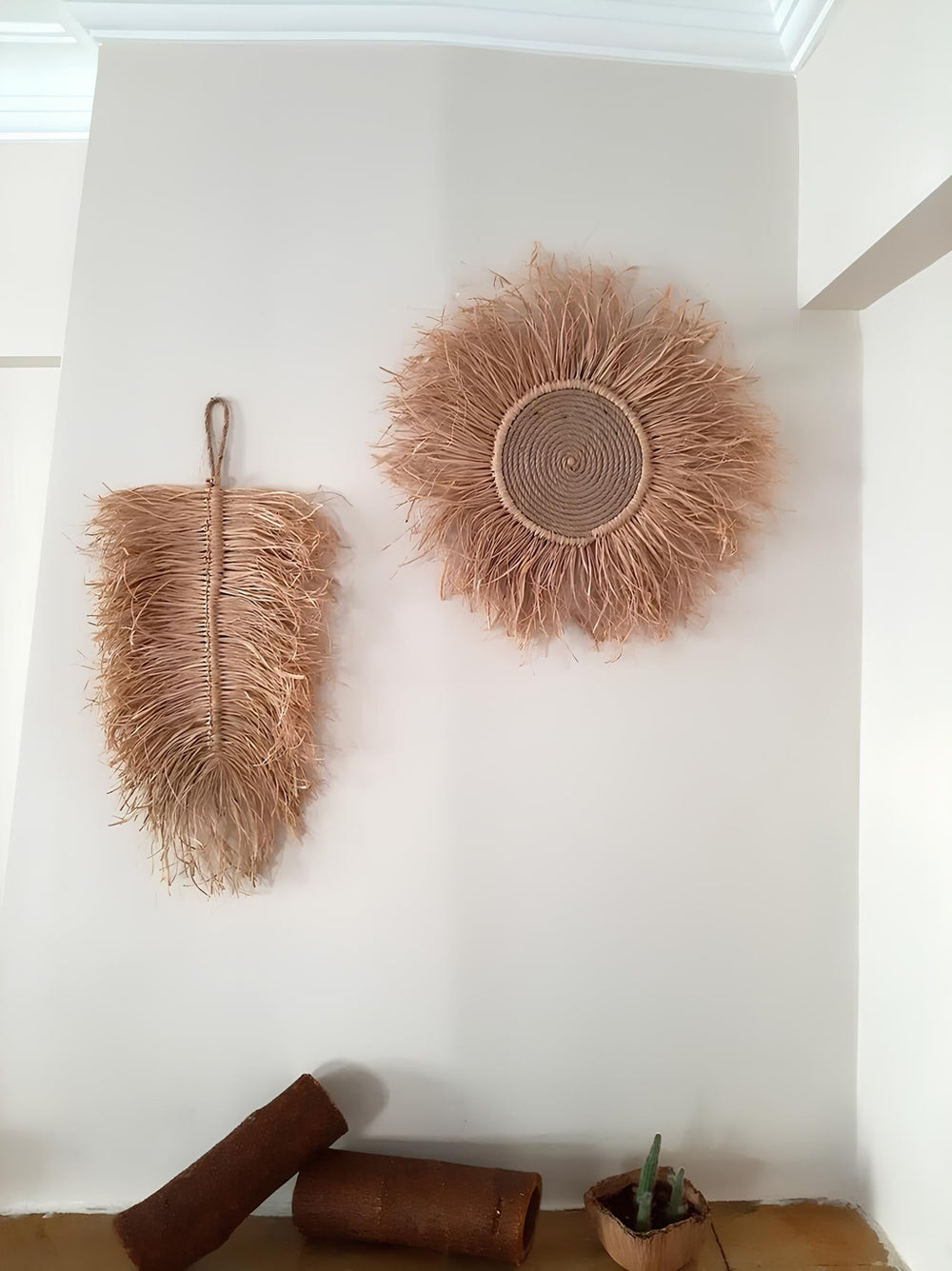 Wicker Wall Basket | Rattan Wall Decor | Bamboo Basket Decor - Asmee - Luxury Rattan Handicrafts 