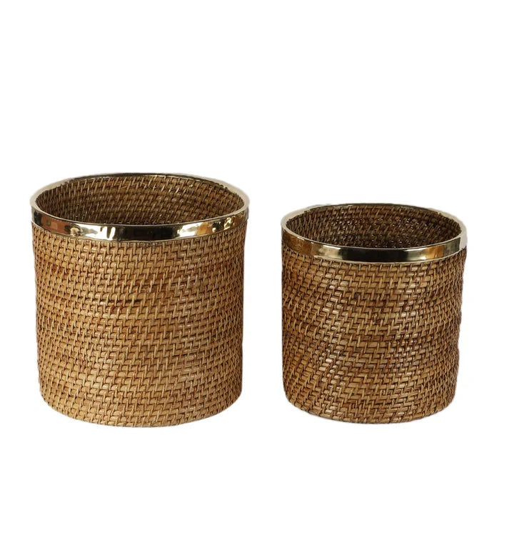 Rattan Planter 8" Dia x 8" H for Indoor - Rebecca
