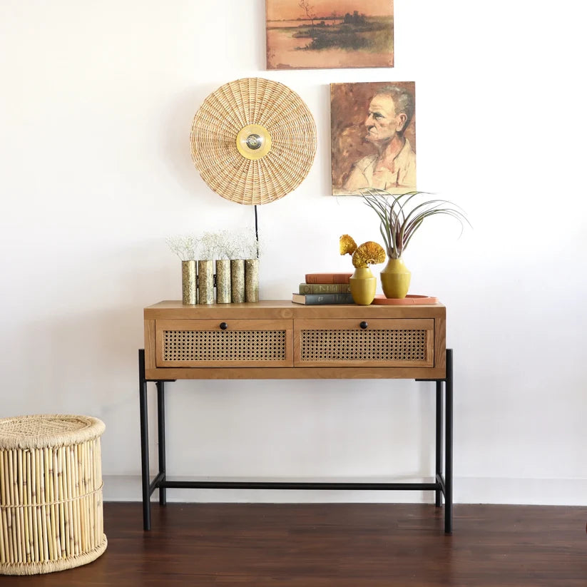 Jute Wall Lamp for Hallway | Bamboo Wall Sconce- Baxter