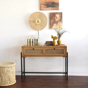 Jute Wall Lamp for Hallway | Bamboo Wall Sconce- Baxter
