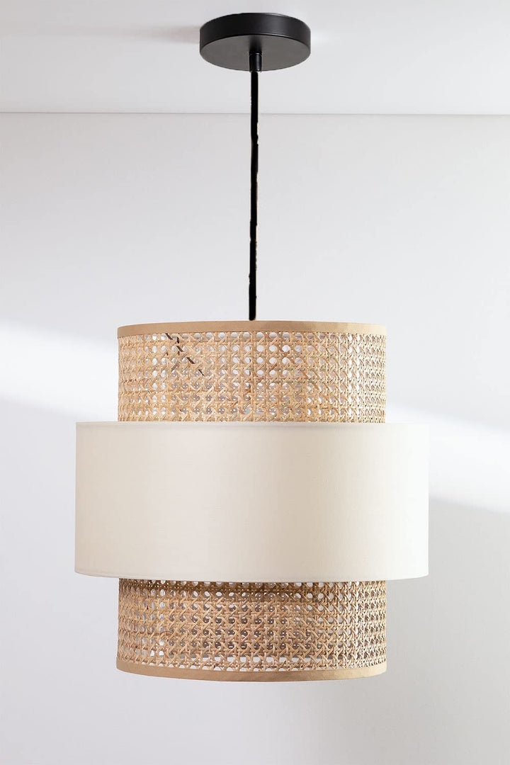 Bamboo Ceiling Light for Living Room 14 Inch - Agata by Luxury Rattan Handicrafts 