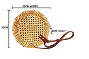 Rattan Sling Bag for Women | Handmade Crossbody Bag with Leather Strap - Zara