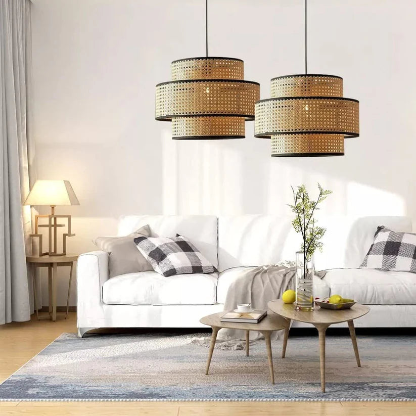 Bamboo Hanging Light for Kitchen | Rattan Pendant Lamp - Alex