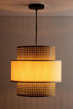 Bamboo Ceiling Light for Living Room 14 Inch - Agata by Luxury Rattan Handicrafts 