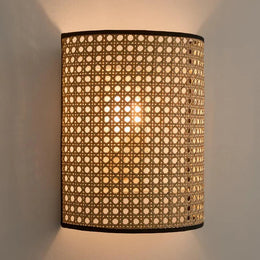 Bamboo Wall Sconce for Kitchen | Cane Wall Light - Athena