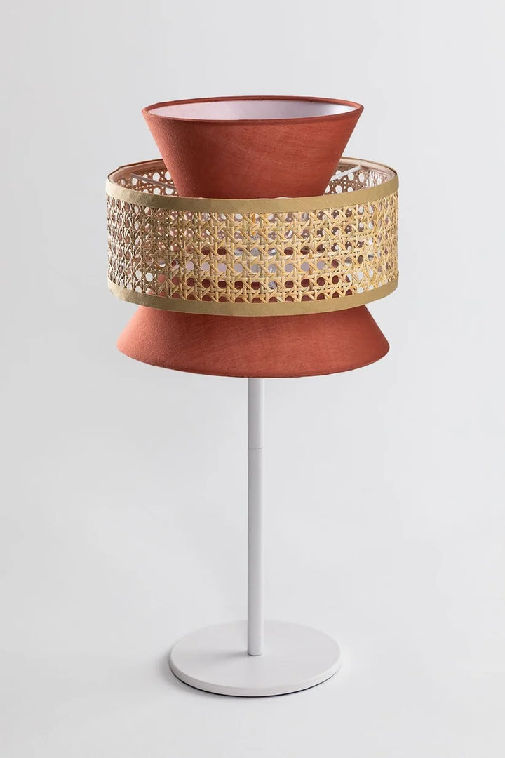 Wicker Table Lamp for Home | Handmade Rattan Study Lamp - Amber