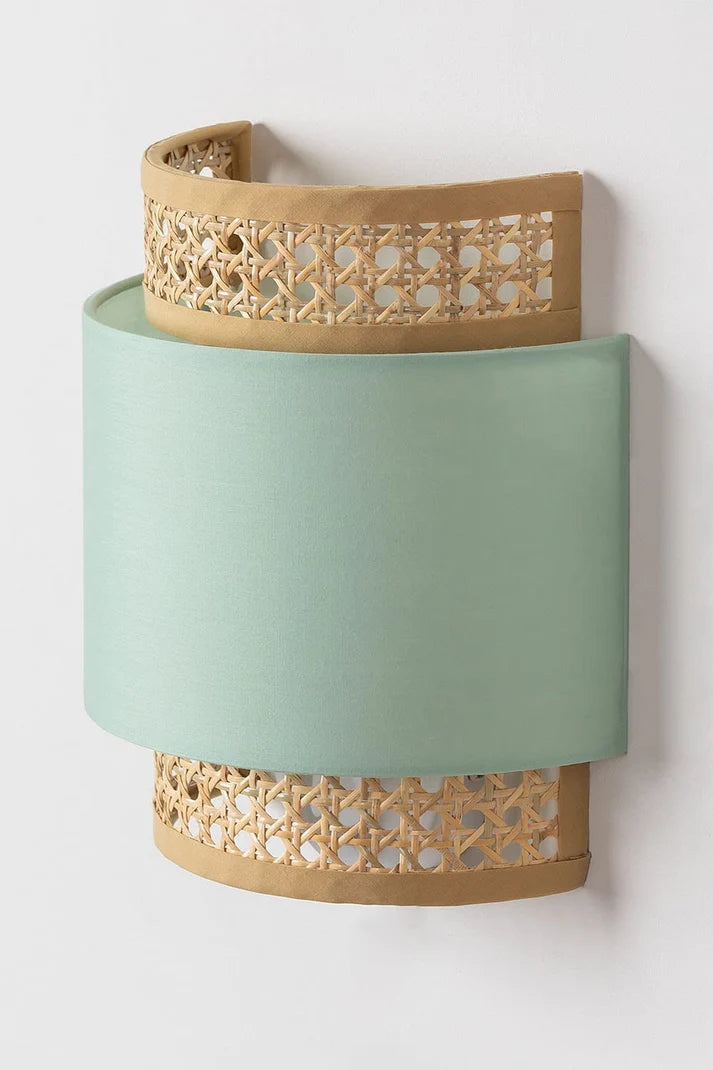 Rattan Wall Lamp for Study Room | Wicker Wall Sconce - Auria