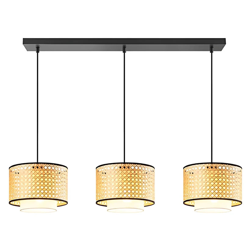 Wicker Hanging Light Set for Dining Room | Rattan Pendant Lamp - Erish
