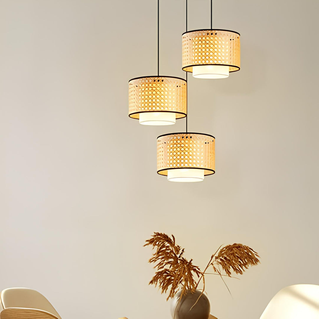 Rattan Hanging Lamp Set of 3 - Erish
