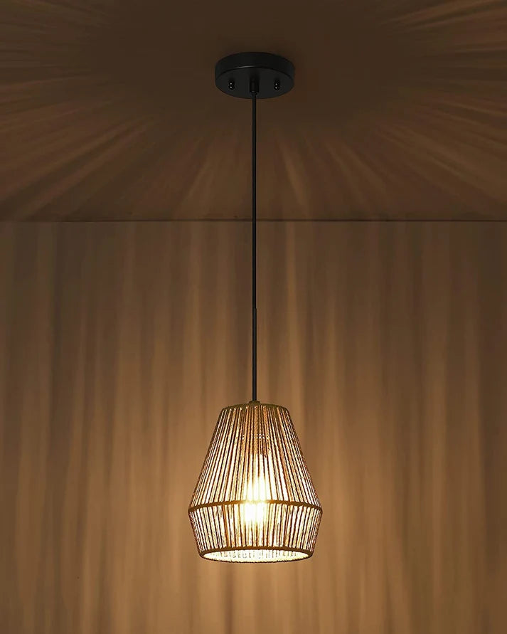 Seagrass Pendant Light for Dining Room | Woven Hanging Lamp - Alvina