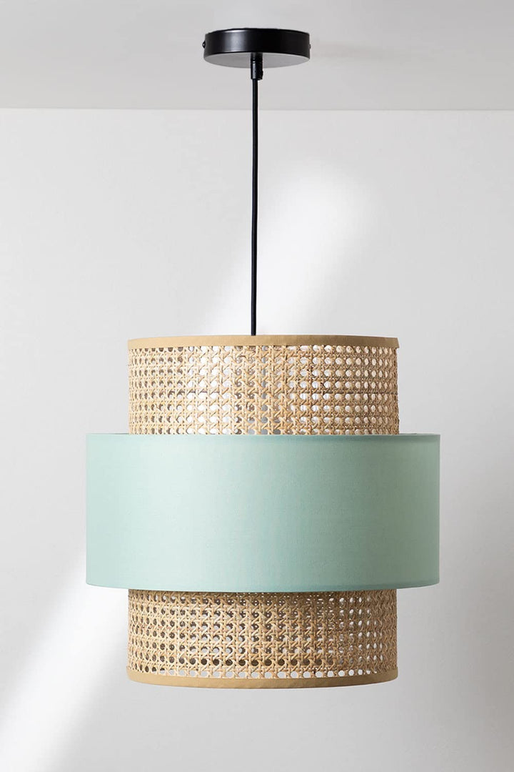 Bamboo Ceiling Light for Living Room | Rattan Flush Mount Lamp - Sutton