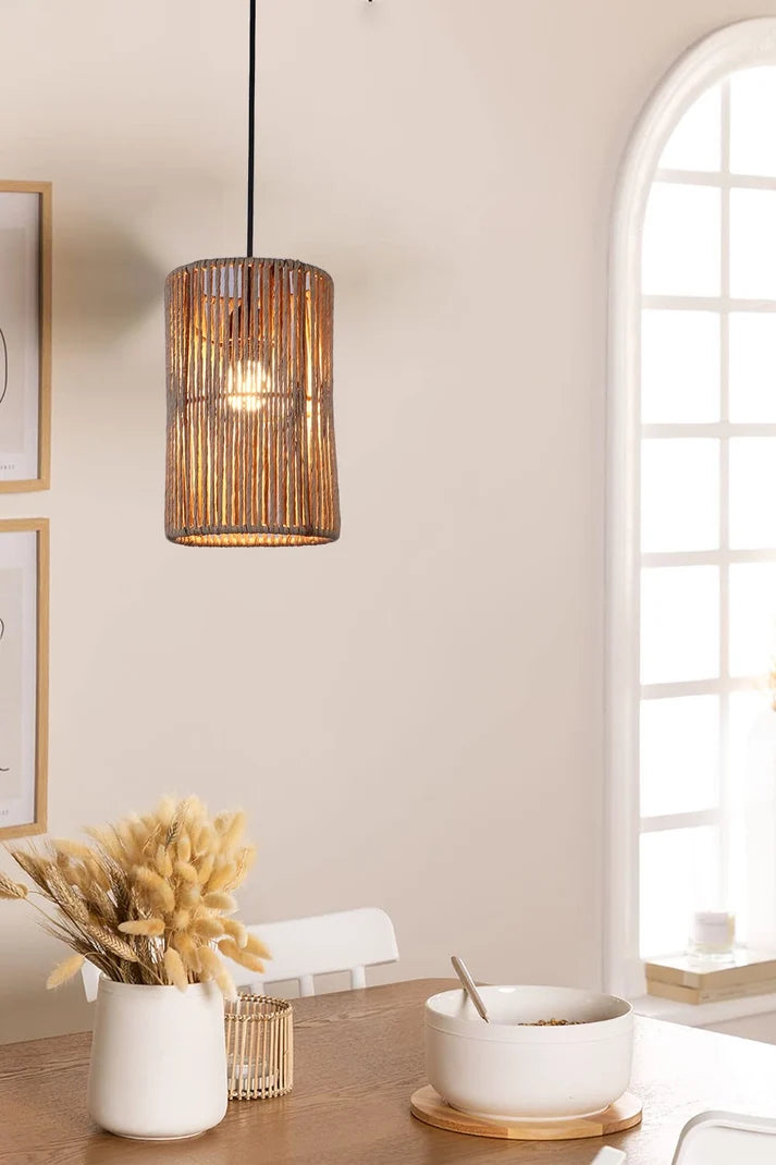 Seagrass Hanging Light for Living Room | Wicker Pendant Lamp - Anissa