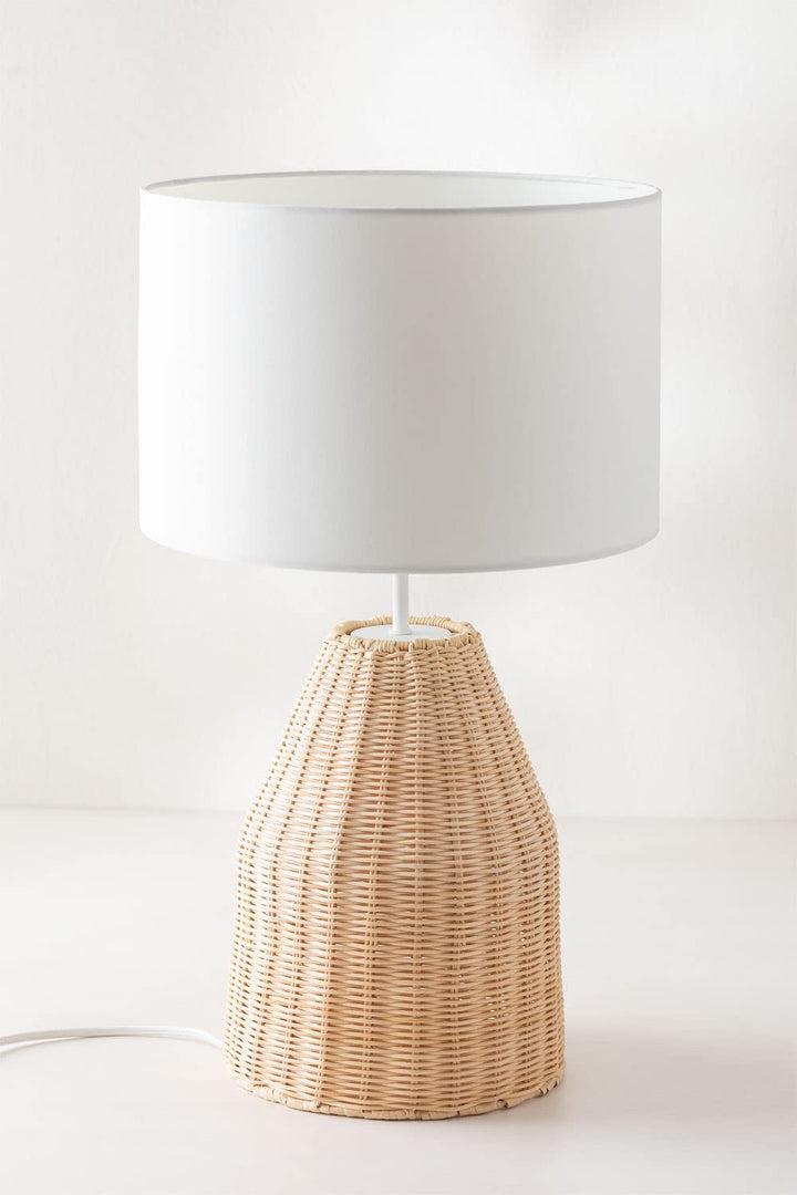 Rattan Table lamp for Living room | Bamboo Bedside table lamp | Cane Table lamp -Asuka by Luxury Rattan Handicrafts 