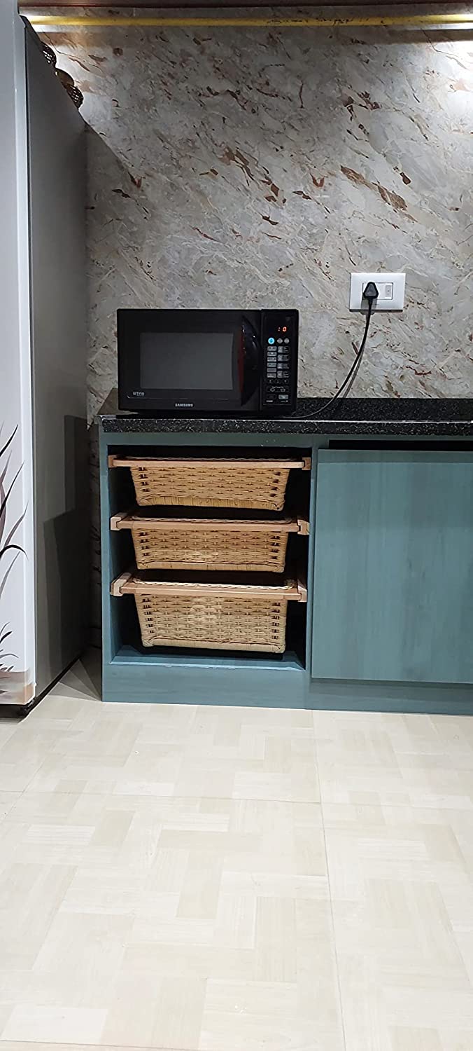 Wicker Basket for Modular Kitchen | Bamboo Basket 20 x 16 x 8 - Sanchita - Luxury Rattan Handicrafts 