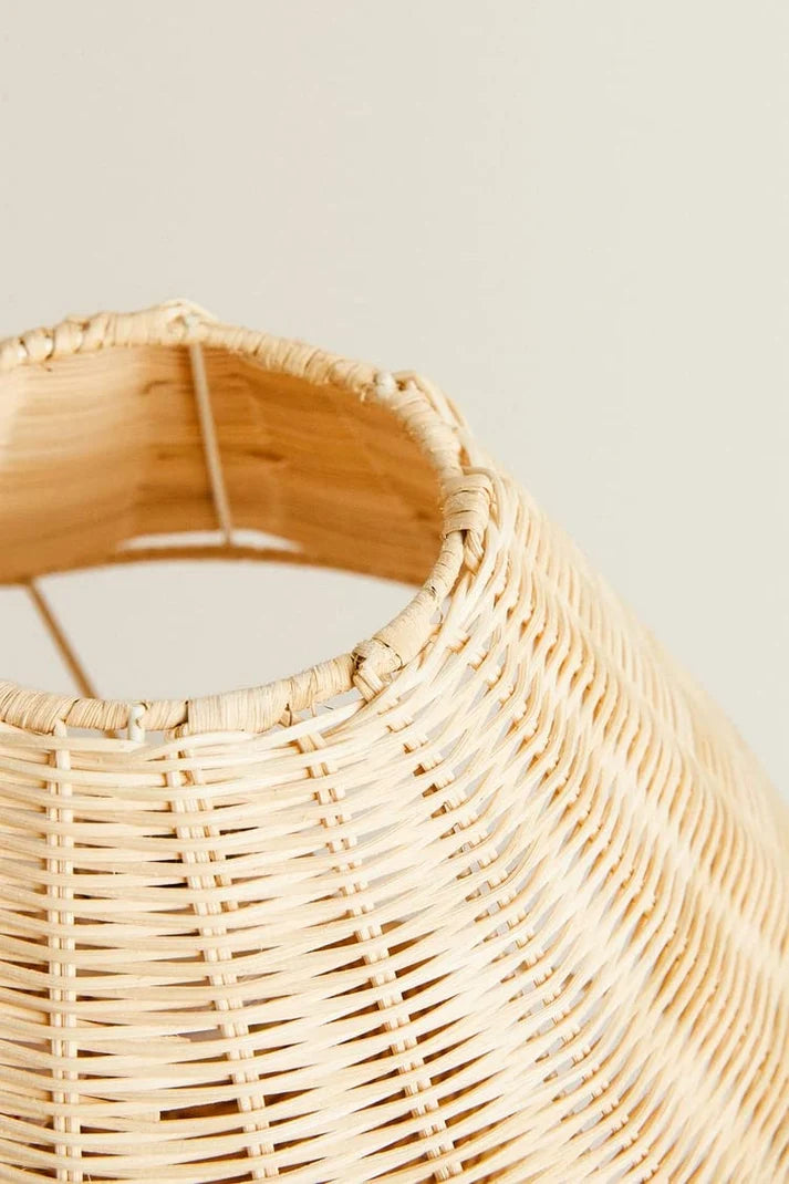 Rattan Table Lamp for Living Room | Bamboo Bedside Table Lamp - Adair