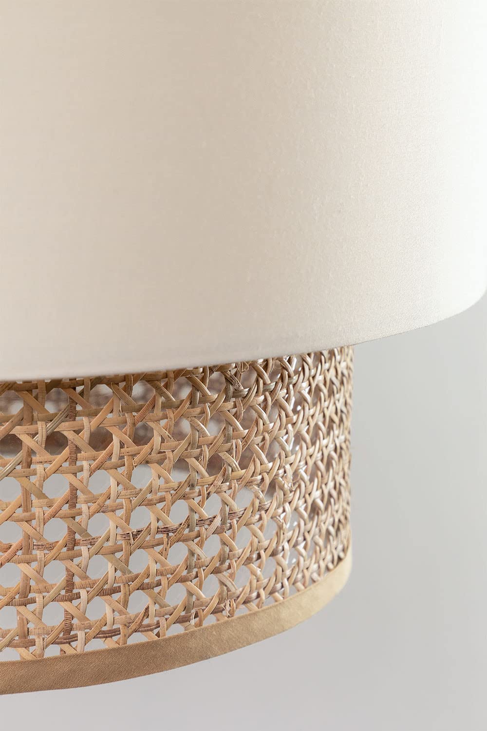 Bamboo Ceiling Light for Living Room 14 Inch - Agata by Luxury Rattan Handicrafts 