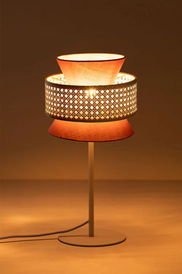 Wicker Table Lamp for Home | Handmade Rattan Study Lamp - Amber