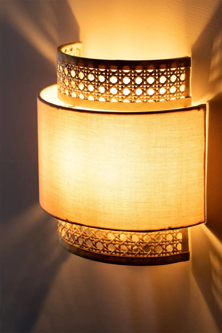 Rattan Wall Lamp for Dining Room | Cane Wall Light - Alice